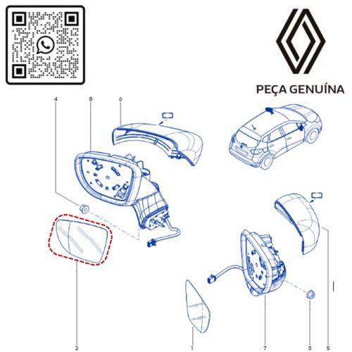 RN 61064R 963661064R ESPELHO RETROVISOR PARA VEICULO AUTOMOV 2